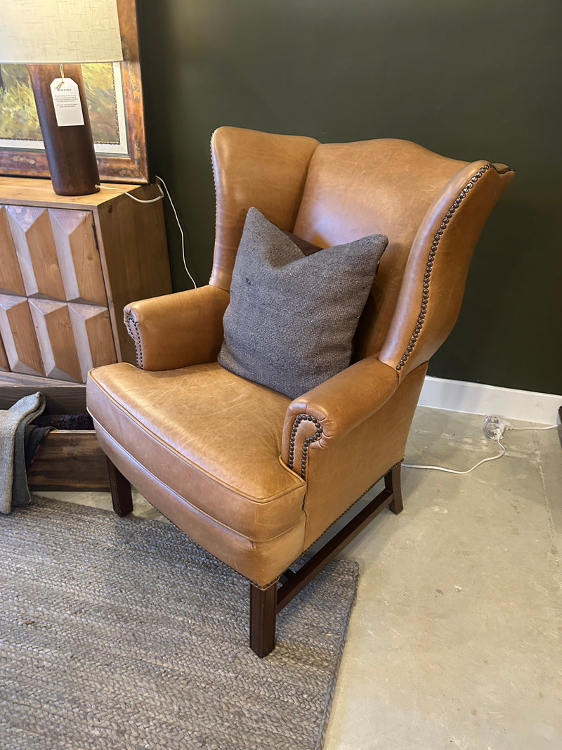 Leather Wingback Chair