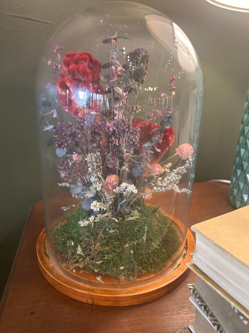 Large Cloche w/ Dried Flowers