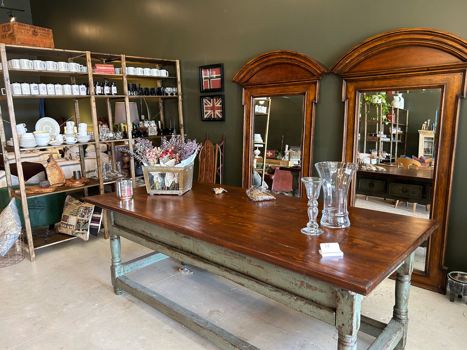 Solid Wood Leaning Mirror