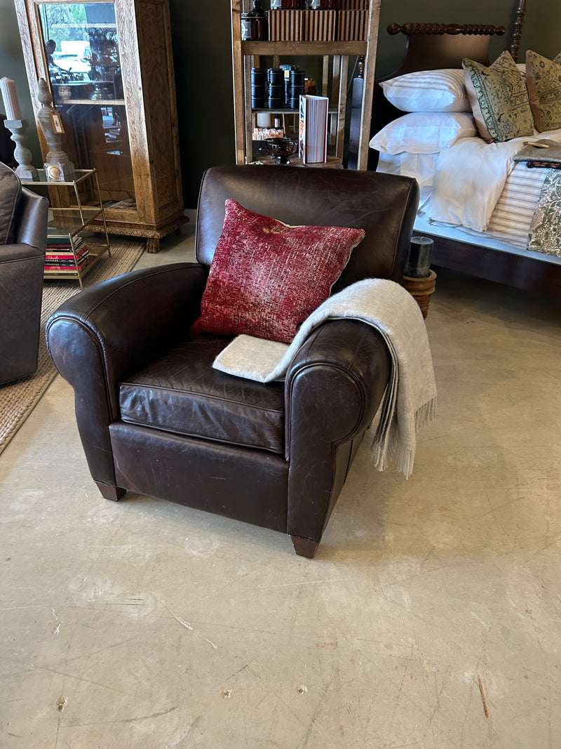 Pottery Barn Brown Leather Chair