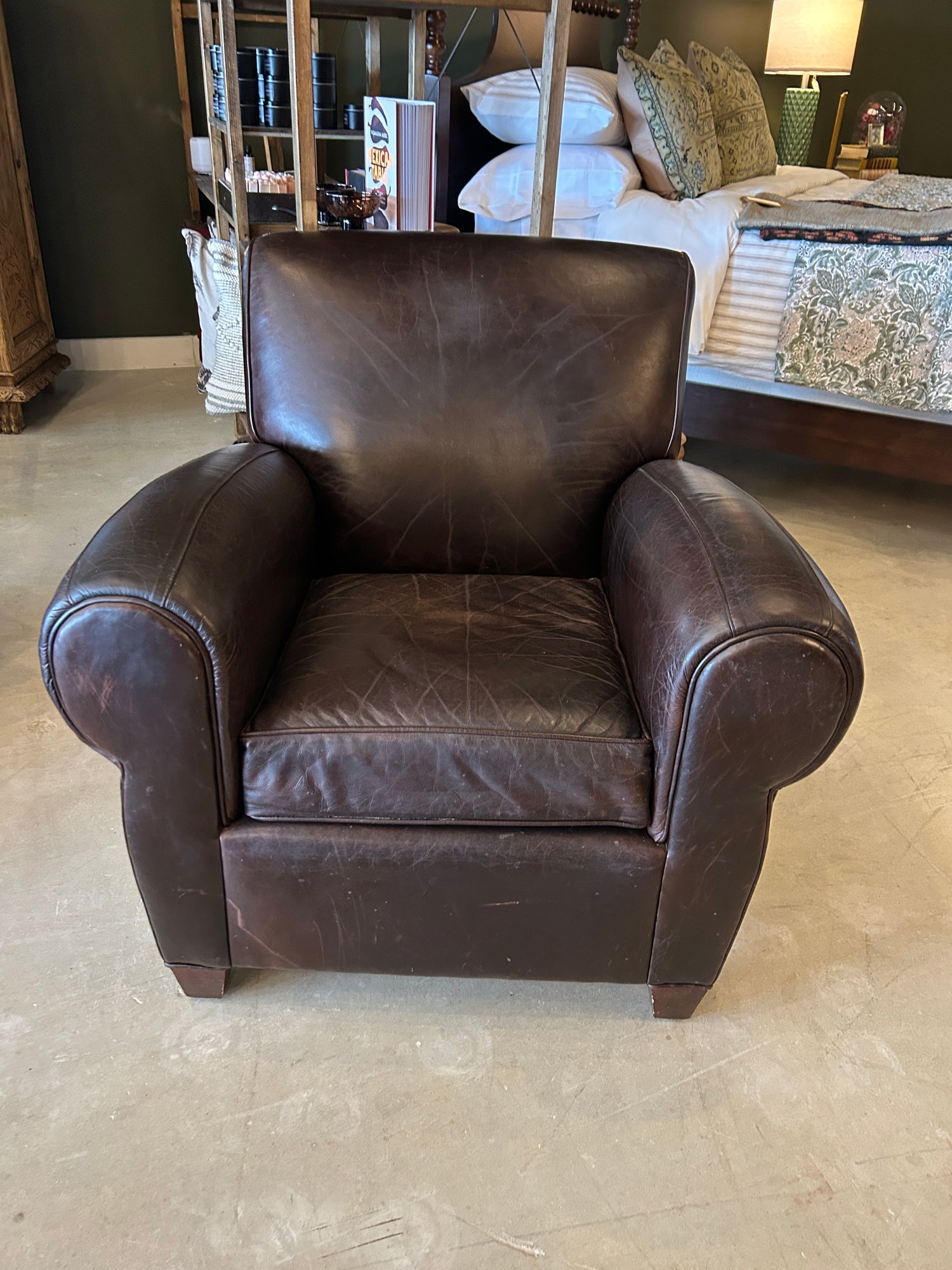 Pottery Barn Brown Leather Chair