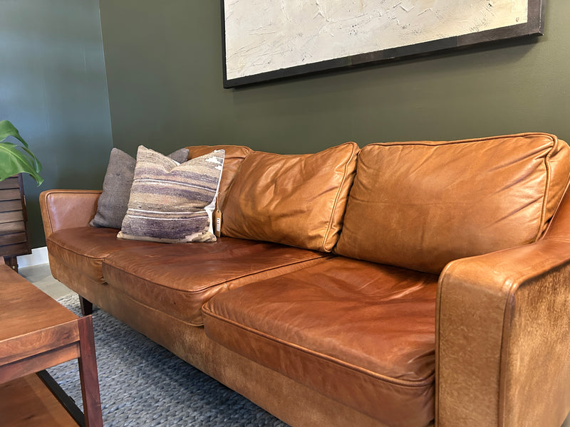 Leather Sofa: Camel