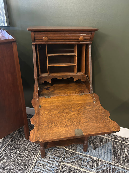 Antique Oak Drop-Front Writing Desk