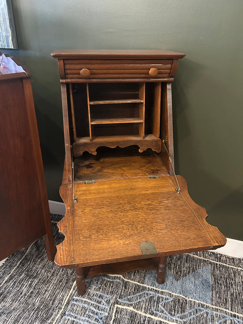Antique Oak Drop-Front Writing Desk