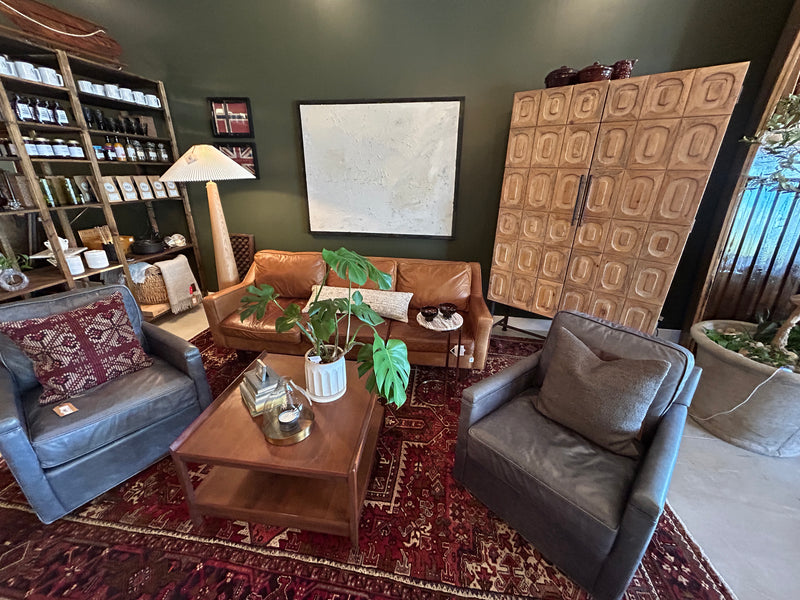 Salvaged Wood, Hand Carved Bar Hutch