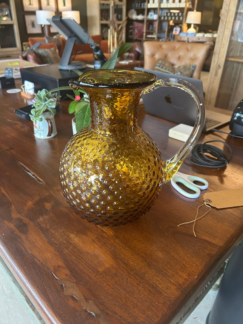 MCM Glass Amber Pitcher