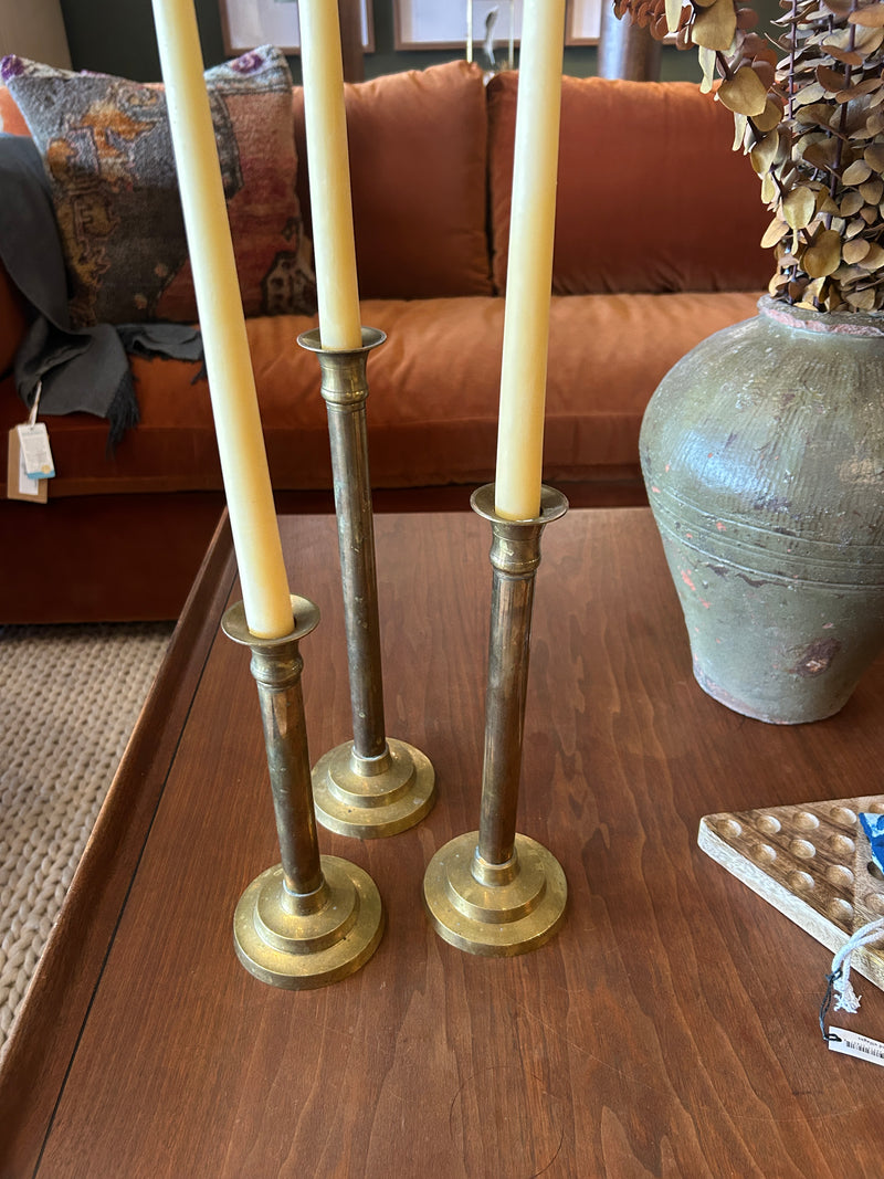 Brass Candle Holder Set (3)