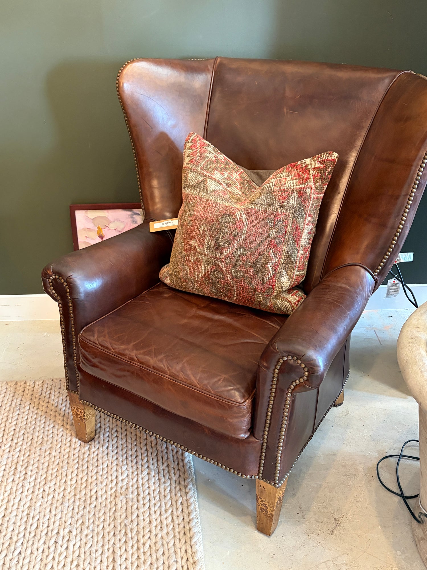 Large Leather Wingback Chair