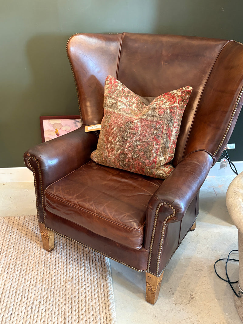 Large Leather Wingback Chair