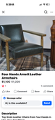 Fourhands Artnet Green Leather Chair