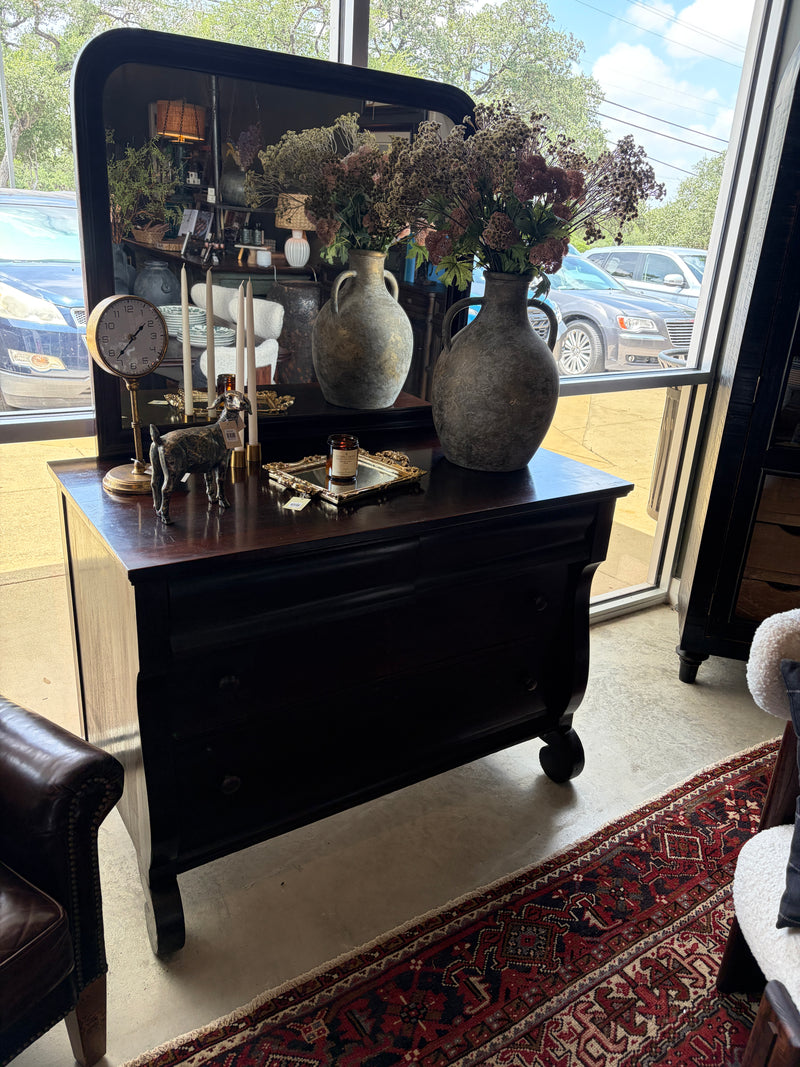 Antique English Chest with Original Mirror