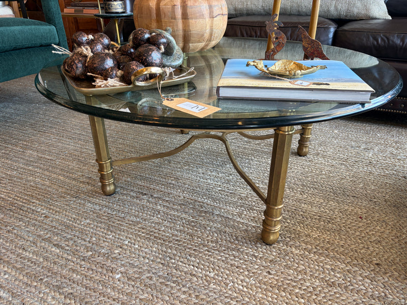 Antique Italian Brass/Glass Coffee Table
