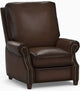 Pottery Barn James roll arm leather recliner