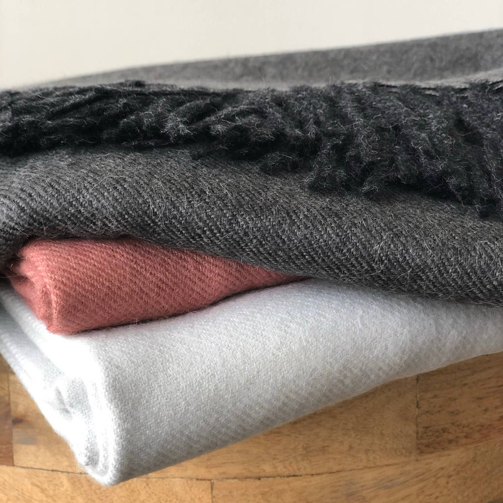 100% Baby Alpaca Throw - Carbon