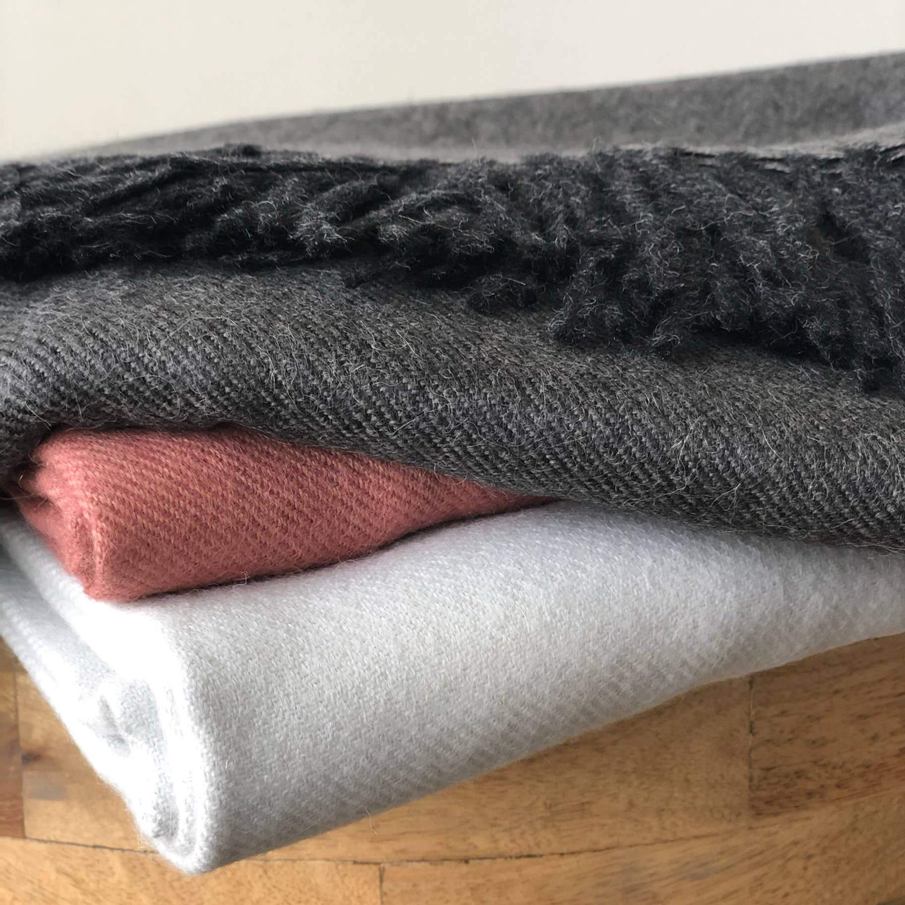 100% Baby Alpaca Throw - Carbon