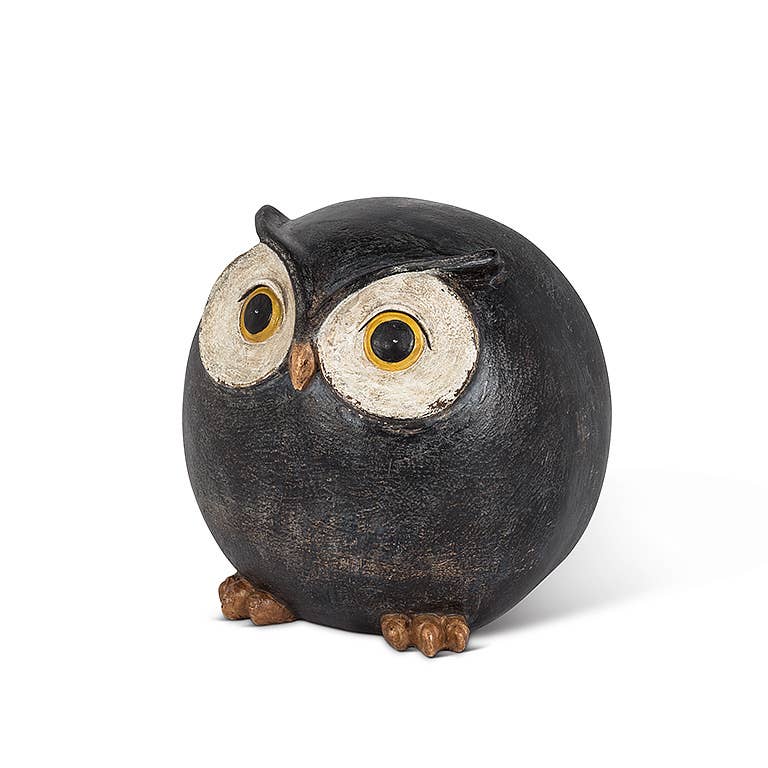 Round Ball Owl-Black-4"H