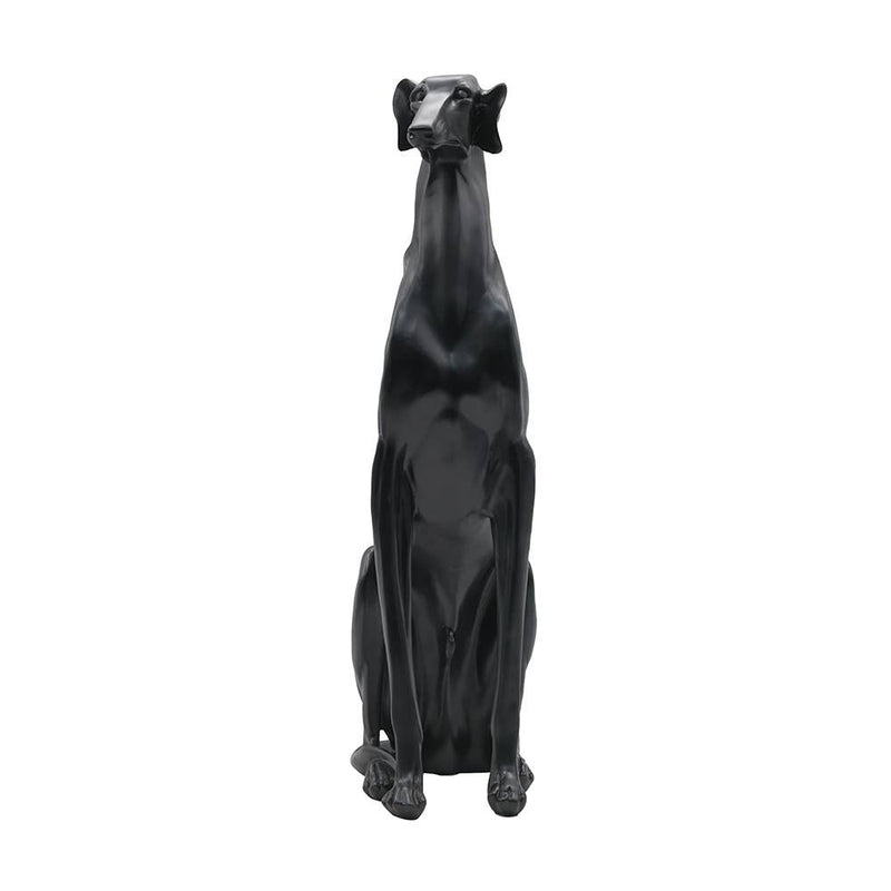 8x14x28.5" Sit Greyhound Statue - Black