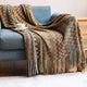 Green-Brown Zigzag Soft Boho Throw Blanket