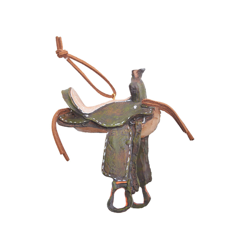 Christmas Western Horse Saddle Ornament