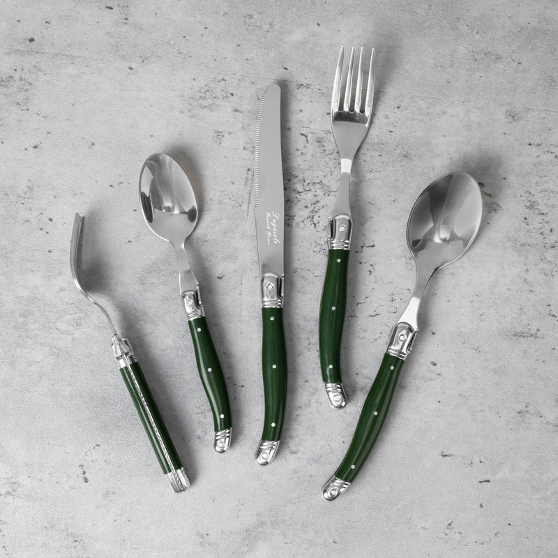 Laguiole Connoisseur 20-Piece 18/10 SS Douglas Fir Flatware 