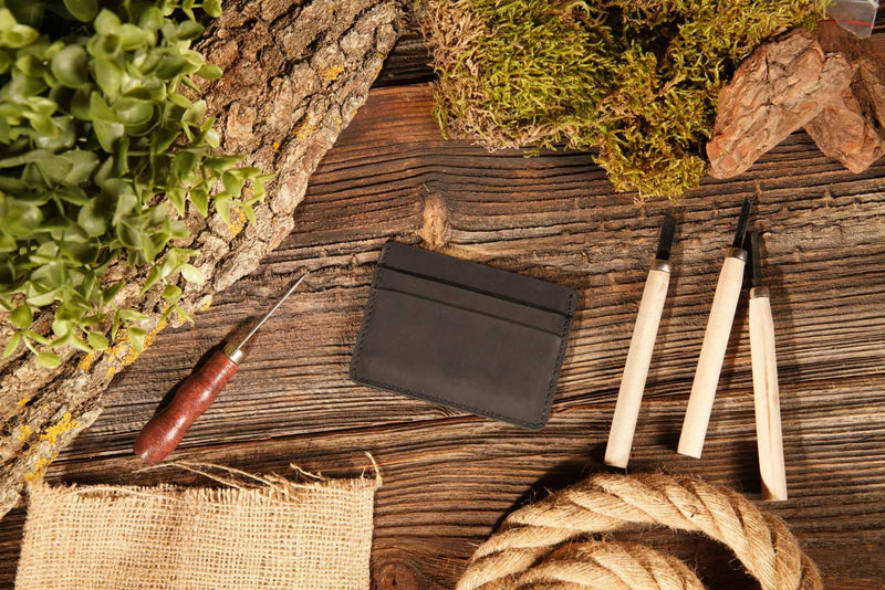Leather Card Holder Wallet, Handmade Wallet for Men