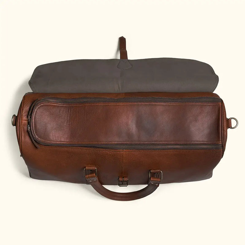 Handmade 24" Inch Leather Duffle Travel Weekender Bag