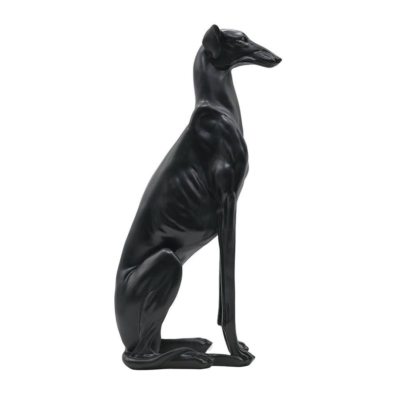 8x14x28.5" Sit Greyhound Statue - Black