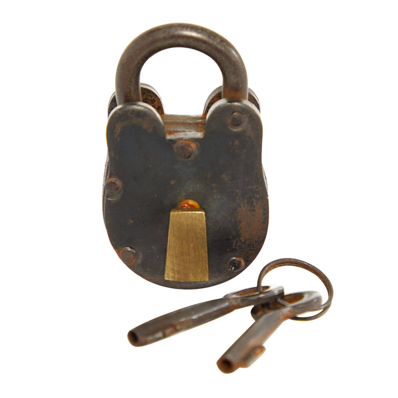 A-01102: METAL BRASS LOCK & KEYS 2"W, 3"H