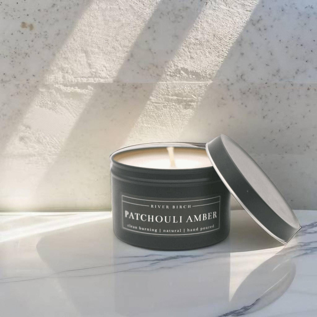 8oz Patchouli Amber - Black Tin