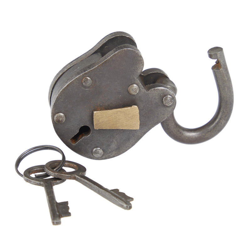 A-01103: METAL BRASS LOCK & KEYS 2"W, 3"H