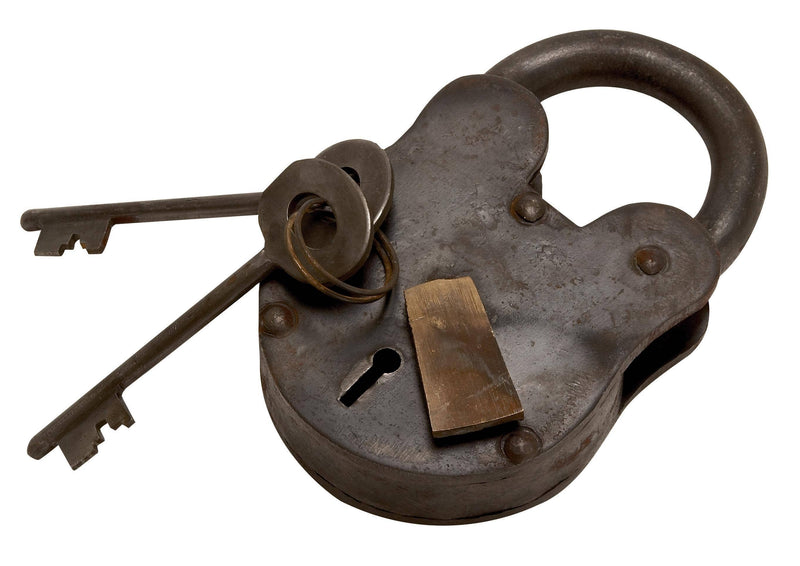 A-01103: METAL BRASS LOCK & KEYS 2"W, 3"H