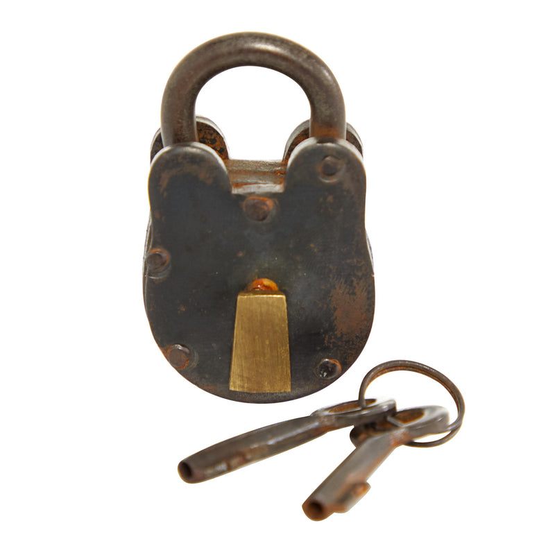 A-01102: METAL BRASS LOCK & KEYS 2"W, 3"H