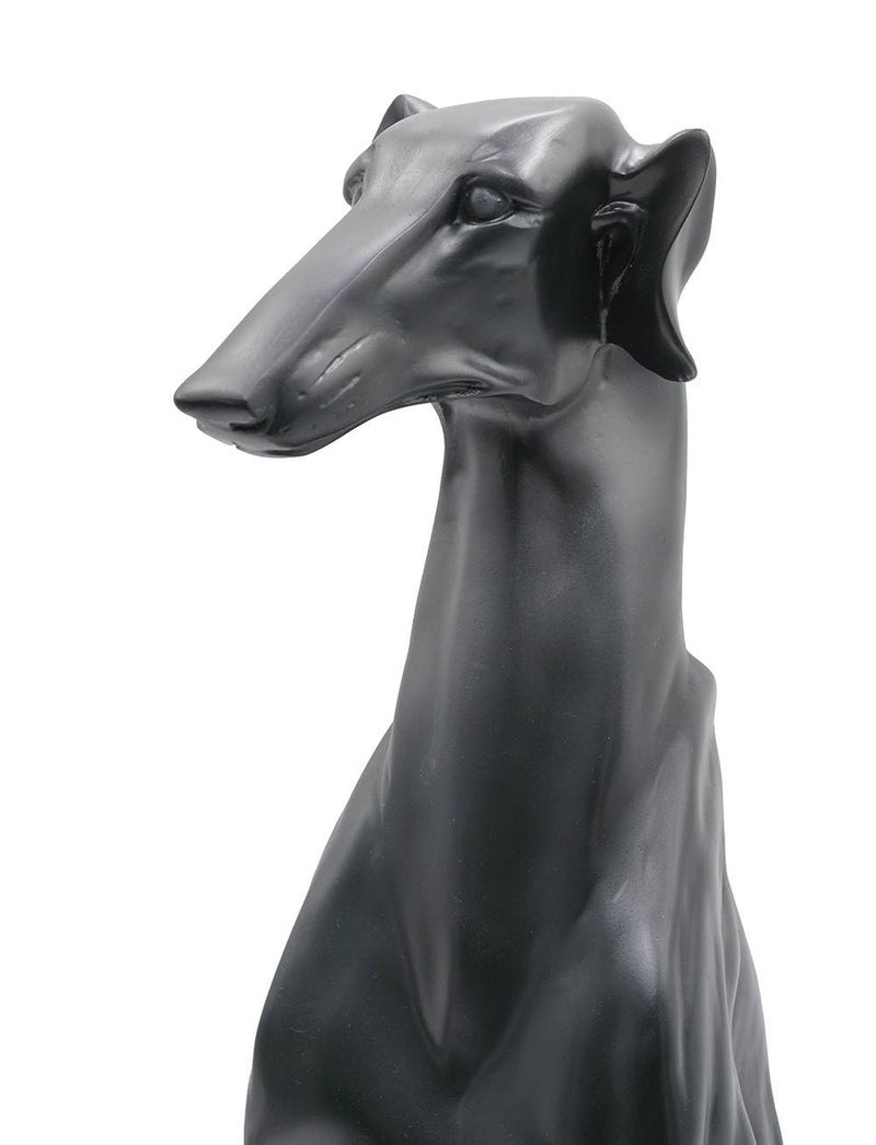 8x14x28.5" Sit Greyhound Statue - Black