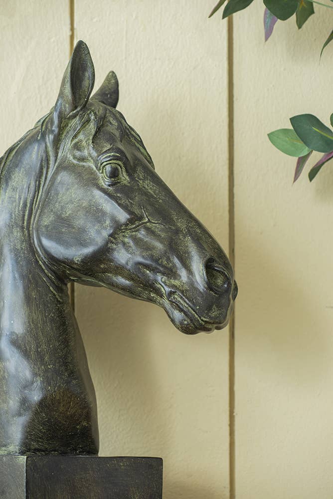 13x6x16" Bronze Polyresin Horse Head Bust