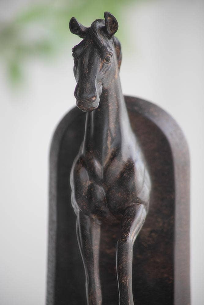 S/2 5x3.7x10.6" Trotting Horse Bookends