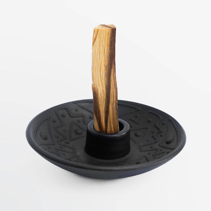 Chulucanas Black Matte Ceramic | Palo Santo Holder